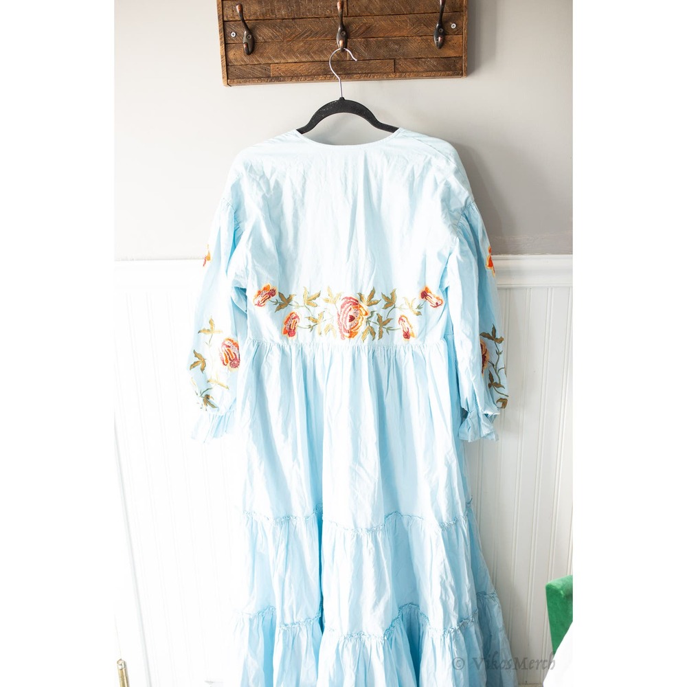 Anthropologie Samant Chauhan Tiered Embroidered Dress XS - Picture 5 of 5